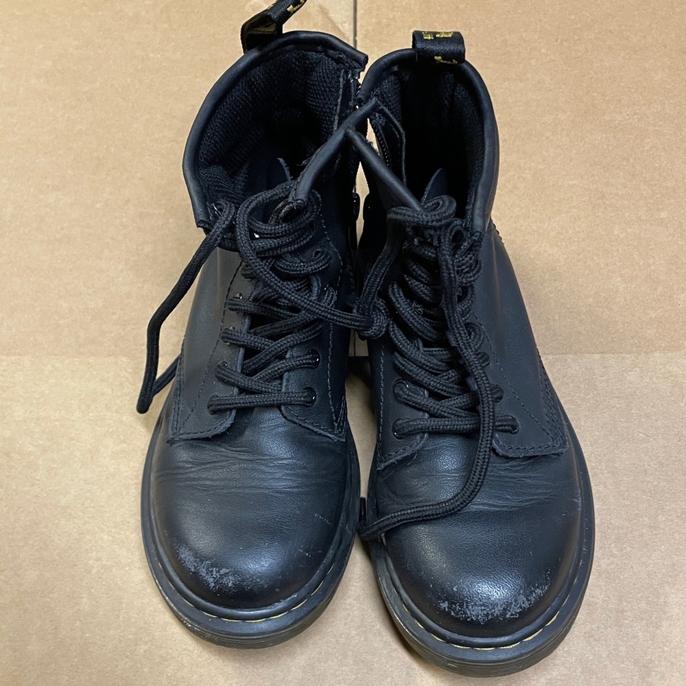 Dr Doc Martens Sz 13  black Lamper Leather Zip Combat Boots‎ Kids